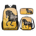 Kit Escolar - Mochila, Frasqueira e Estojo - Horse Print - Bom Galope