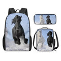 Kit Escolar - Mochila, Frasqueira e Estojo - Horse Print - Bom Galope