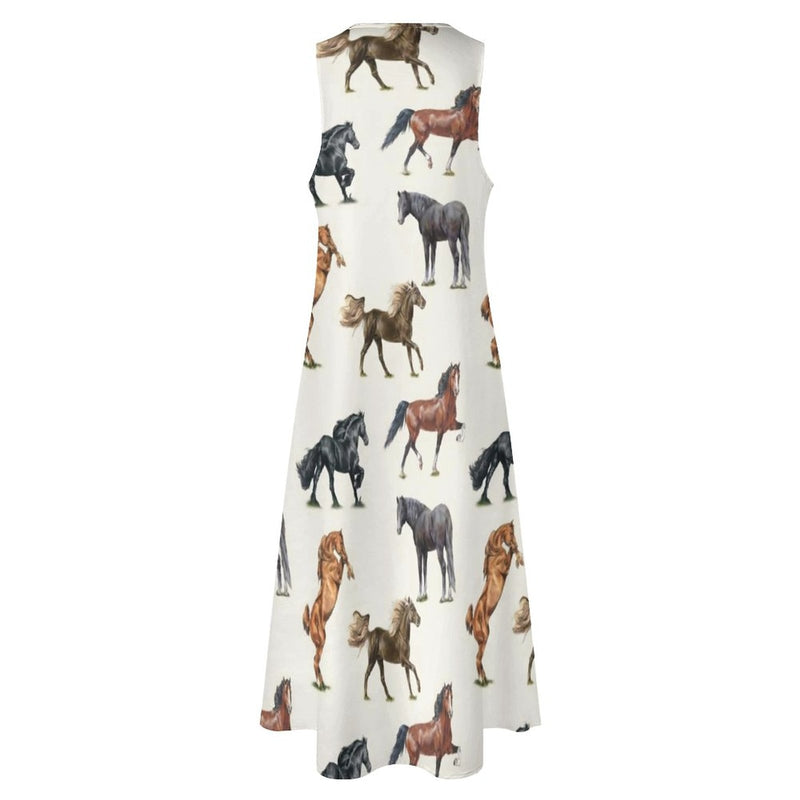 Vestido Longo - Horse Print