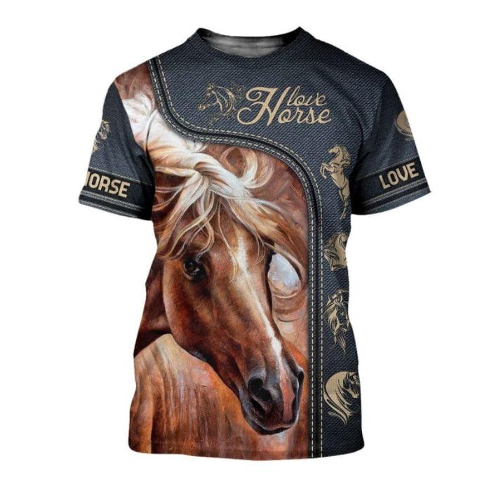 Camiseta Horse Print Manga Curta - Bom Galope