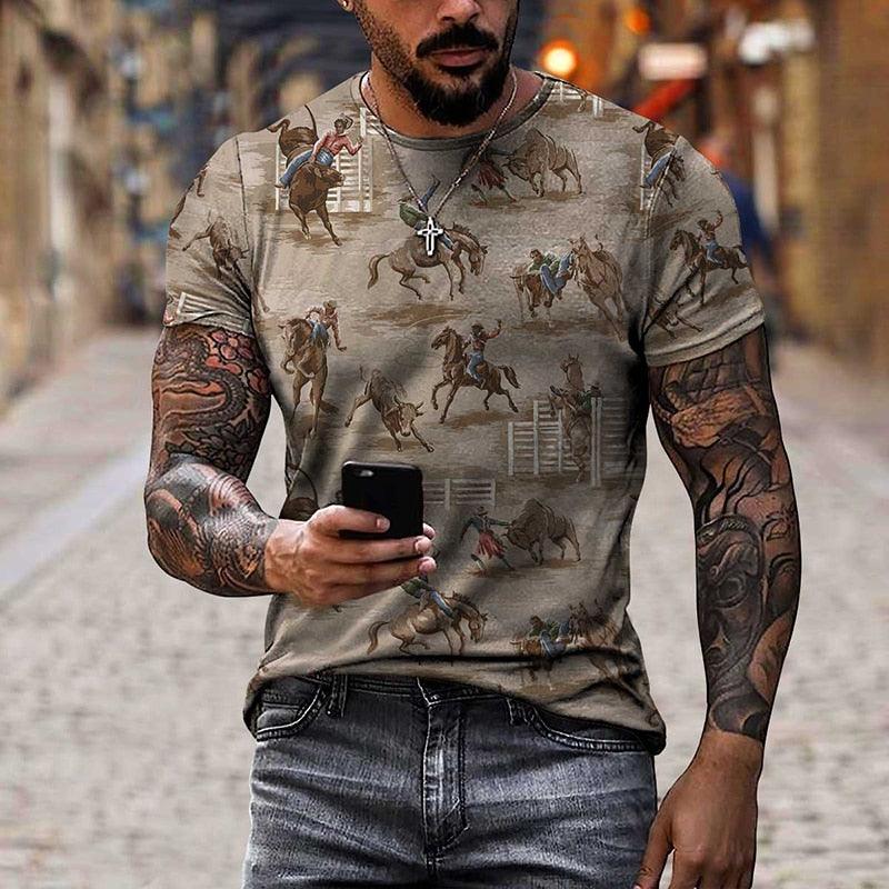 Camiseta Horse Print Manga Curta - Bom Galope