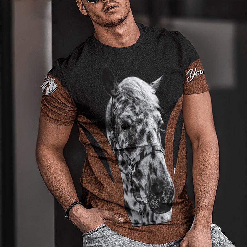 Camiseta Horse Print Manga Curta - Bom Galope