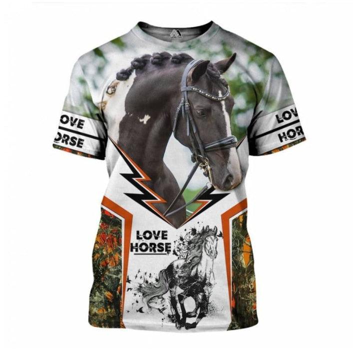 Camiseta Horse Print Manga Curta - Bom Galope