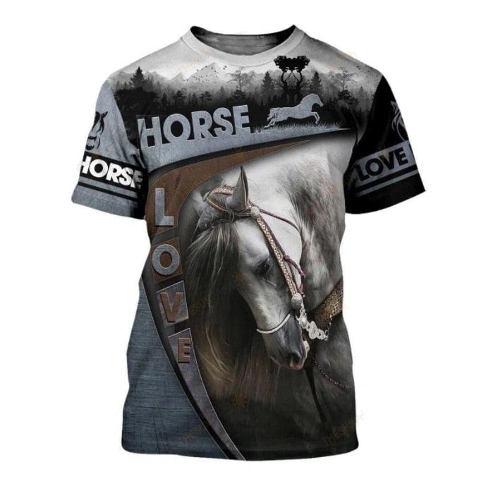 Camiseta Horse Print Manga Curta - Bom Galope