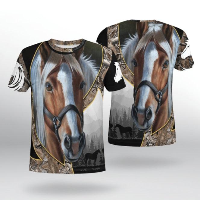 Camiseta Horse Print Manga Curta - Bom Galope