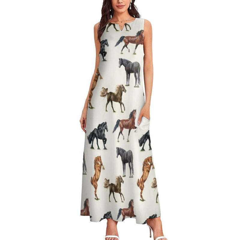 Vestido Longo - Horse Print