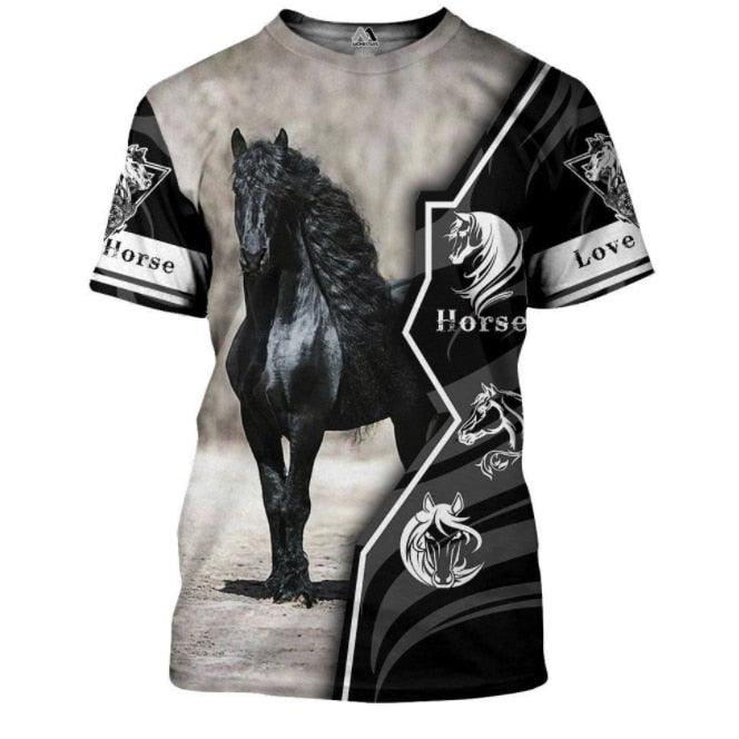 Camiseta Horse Print Manga Curta - Bom Galope