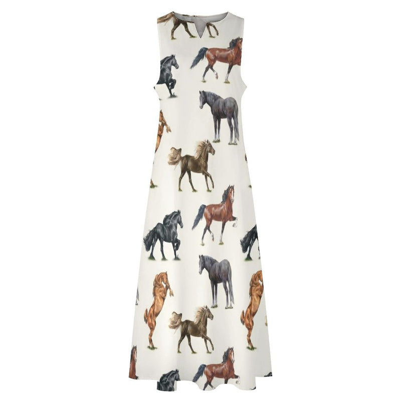 Vestido Longo - Horse Print