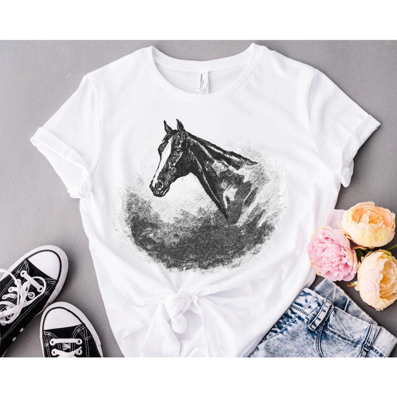 Camiseta Fem. Horse Print - Bom Galope