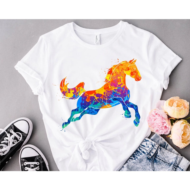 Camiseta Fem. Horse Print - Bom Galope