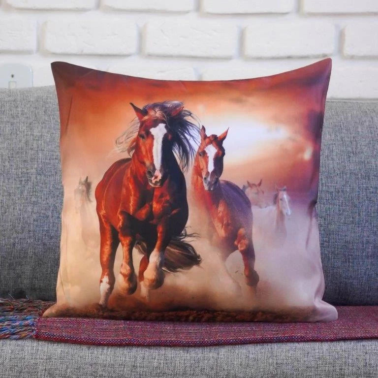 Kit 4 Capas de Almofadas 45x45 - Horse Print - Bom Galope