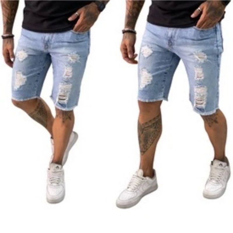 Bermuda Jeans Rasgada Masculino - Bom Galope