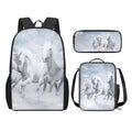 Kit Escolar - Mochila, Frasqueira e Estojo - Horse Print - Bom Galope